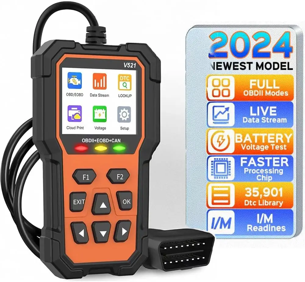 Scanner OBD2 professionale con lettore e ripristino del codice del motore di controllo, per tutti i veicoli dal 1996+, 2024 aggiornato