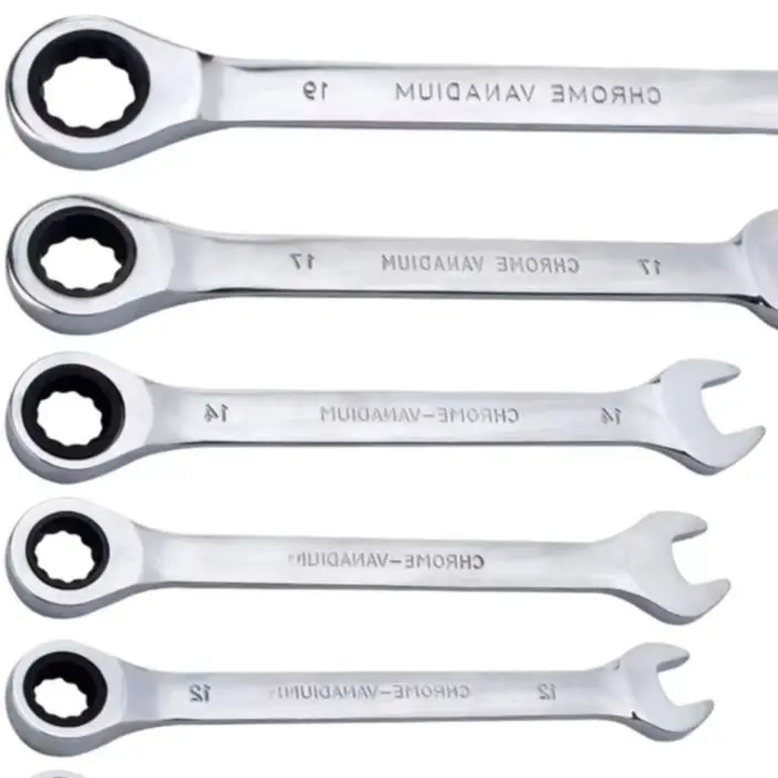 8mm Fixed Head Ratchet Wrench Set 72 Teeth Dual Direction For Metric Bolt Nut Tightening Chrome Vanadium Steel Hand Tool Kit