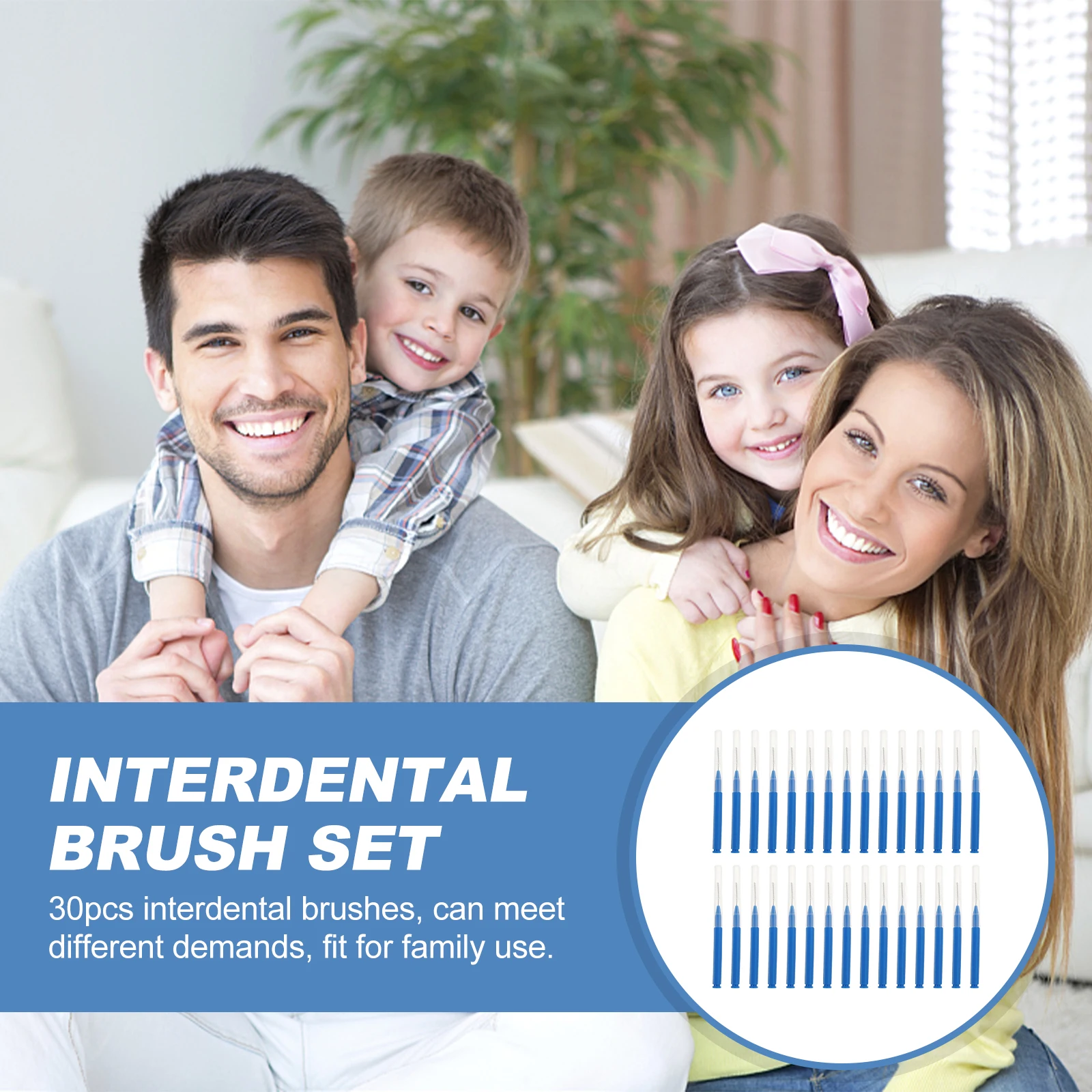 

30pcs Interdental Brush Set Oral Care Tooth Cleaning Tool Deep Clean Bristles Remove Food Plaque Polypropylene Family Use