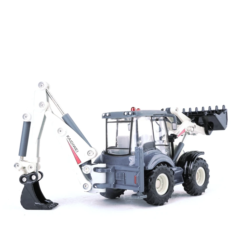 Loader-Digger Excavator Truck Toy Car 1/50 Diecast Metal Engineering Vehicle Model Educational Collection Gift For Children Kid