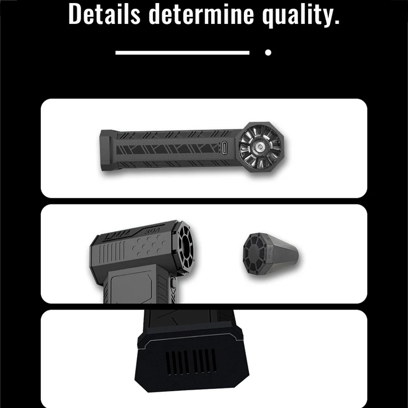 Mini Turbo Jet Fan Electric Air Duster with 3 Gear Adjustable 130000RPM Wind Speed 52m/s Car Computer Cleaning Blower Tool