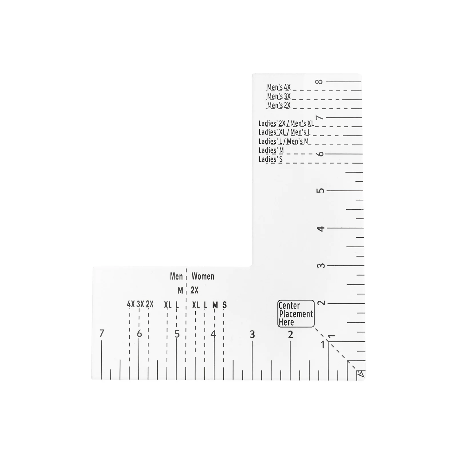 

Acrylic T-Shirt Ruler Guide Left Chest Logo Placement Tool for Vinyl Alignment Heat Press Printing Pattern Making Sewing Ruler
