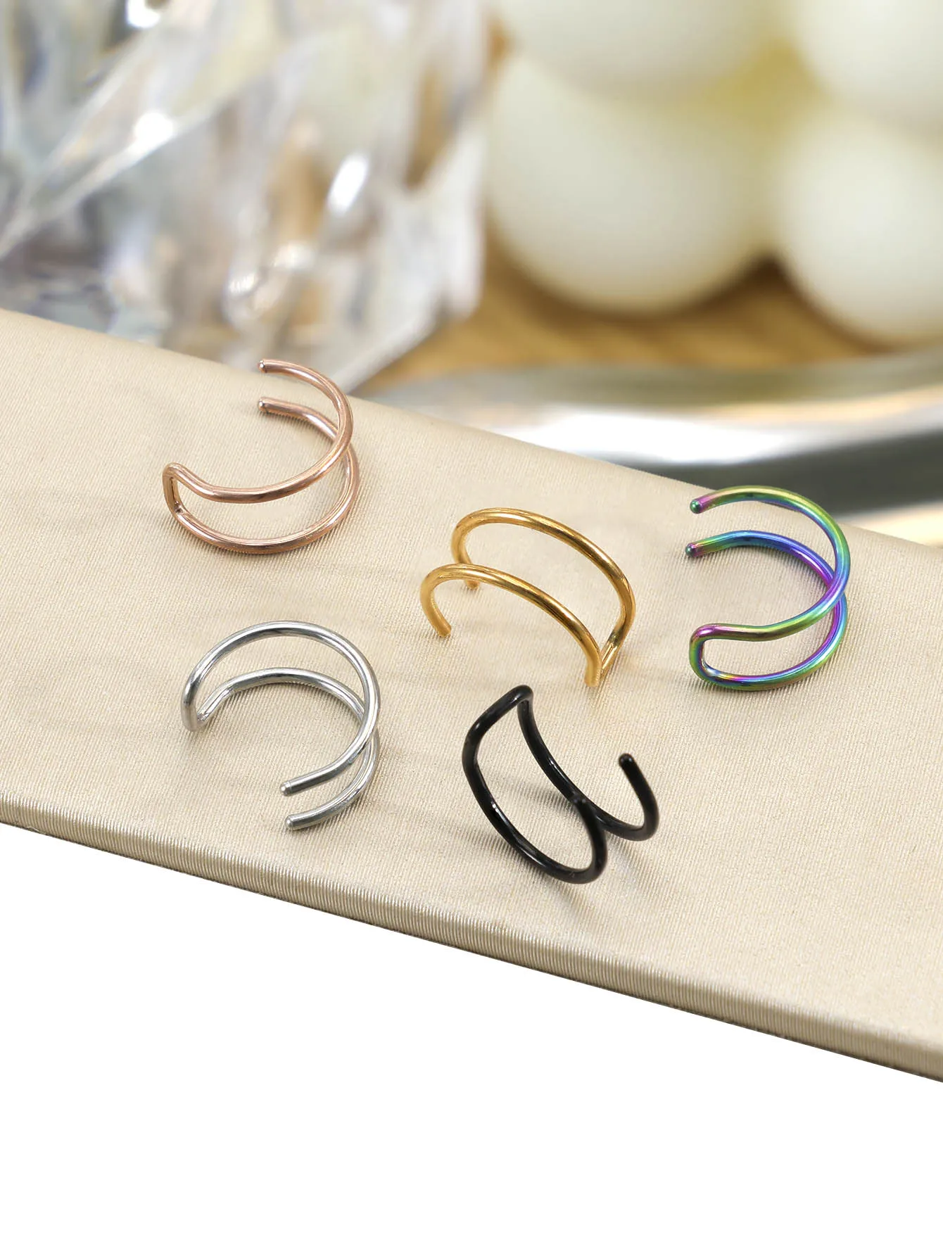 5Pcs Fake Piercing Clip Nose Ring ,Cuff Body Jewelry New Trend Ear Cuffs Clip Rings For Women Girl Gift Body Jewelry Nariz