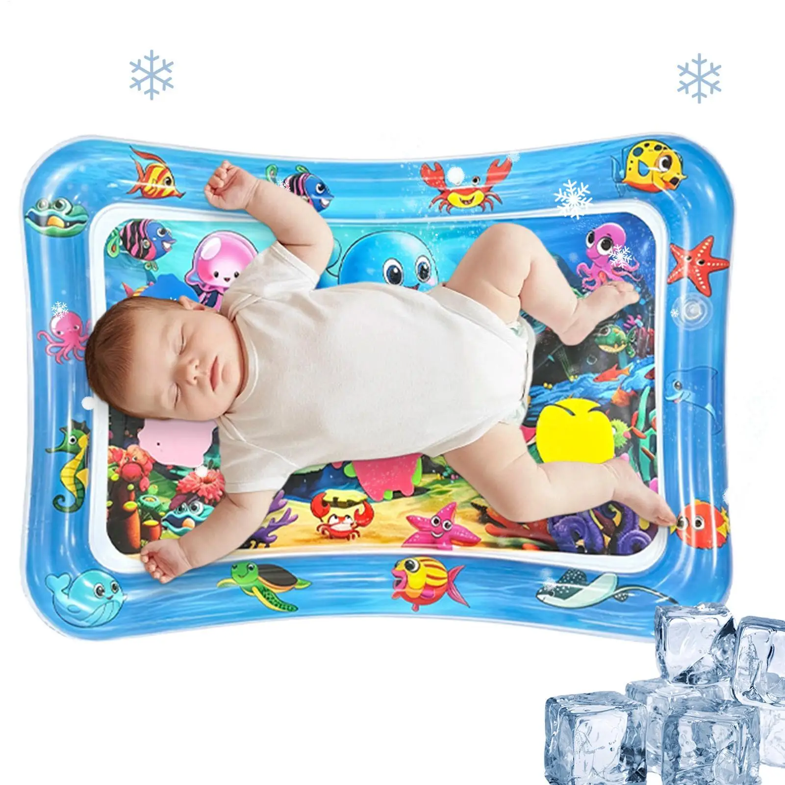 Kids Water Mat Inflatable Sensory Cartoon Sea Animal Toy Kids Water Mat Toy For Home Bedroom Classroom Gym Floor Cat Bath Pool