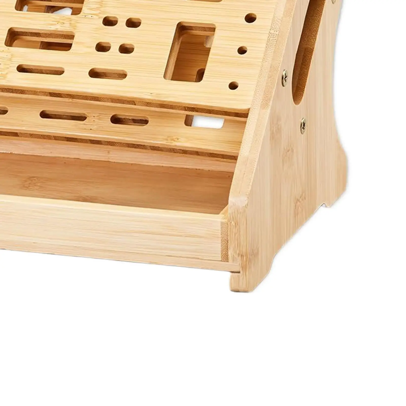 

Screwdriver Rack 53-Hole Wooden Storage Rack With Tray Work Bench Organizer For Hobby Repair Desktop Bookshelf Pegboard Garage