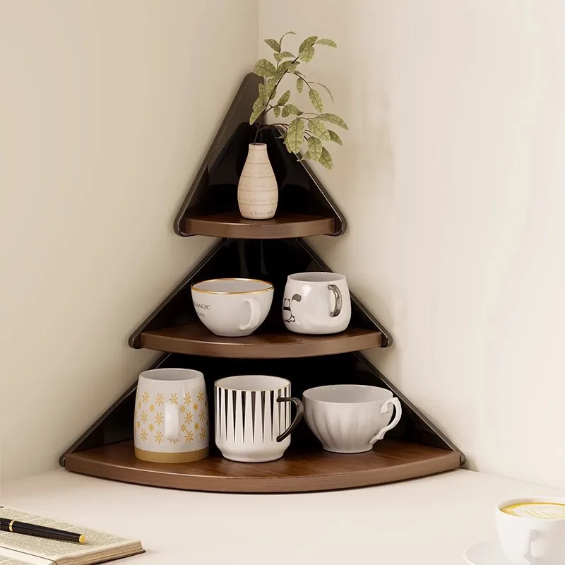 

Corner Shelves Floating Corner Shelf Set of 3 Solid Wood Corner Wall Shelves Shelving for Plant for Bedroom Kitchen Living Room