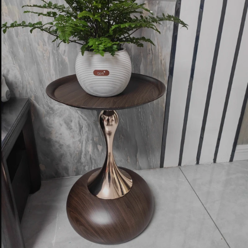 Vintage Side Table, Home Sofa Side Cabinet, Artistic Corner Table for Living Room, Exquisite Stainless Steel Coffee Table