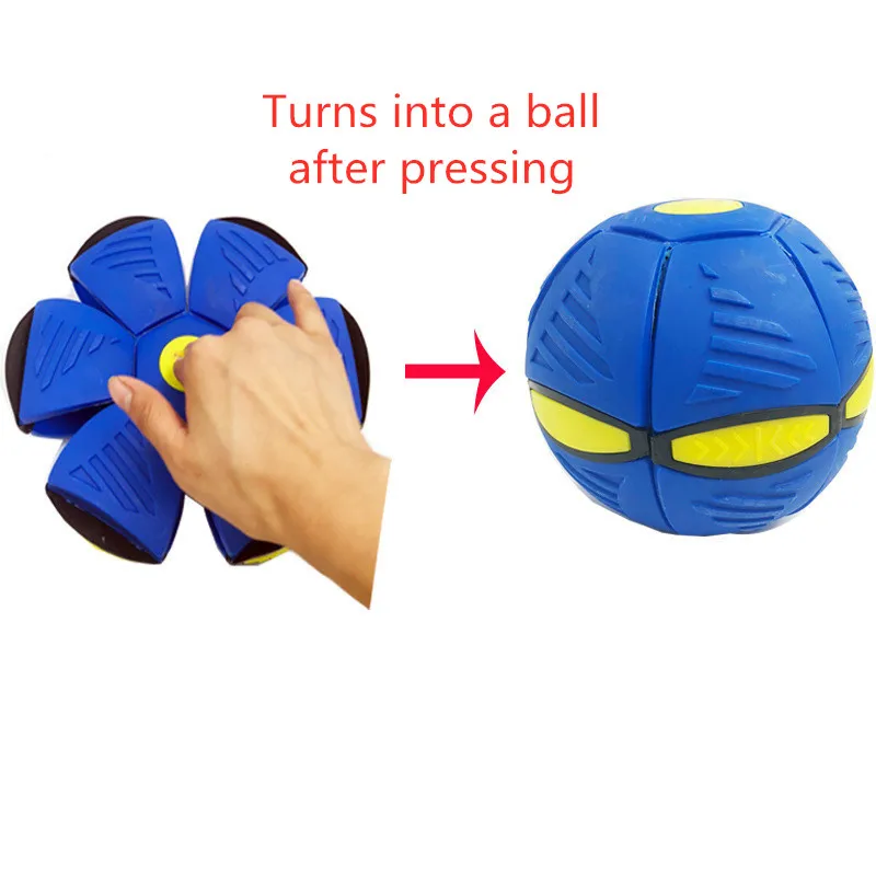 Elastic Flat Deformation Ball Outdoor Training Toys Magic Vent Ball Funny Flat Throw Toy Exploding Flying Saucer Deforming Ball