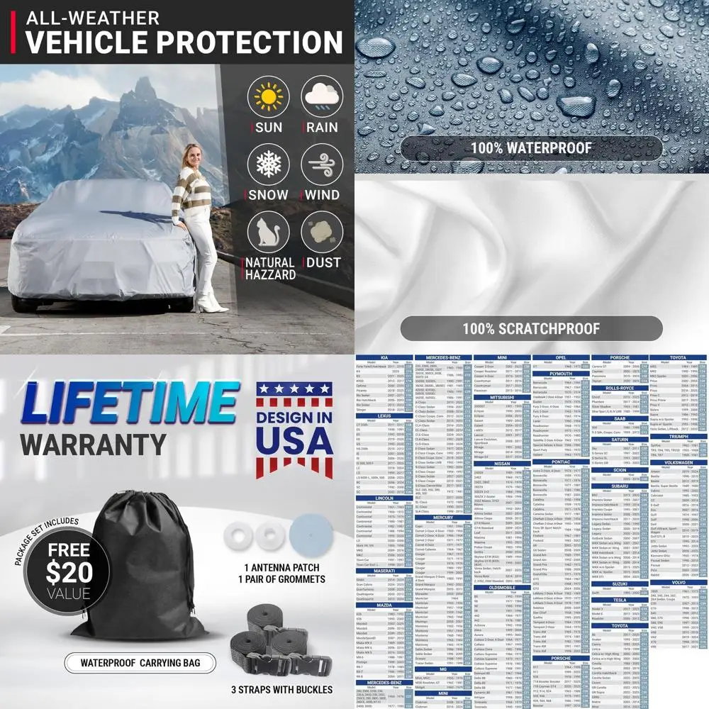 

All-Weather 15-Layer Premium Car Cover - UV Protection for Z3, Z4, Solstice, Miata MX-5, Size C20