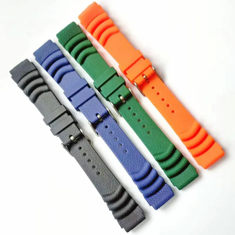 20mm 22mm Rubber PU Resin Watch Band Replacement Strap for Seiko Diver Scuba Durable Thick Sports Bracelet Blue Green Orange