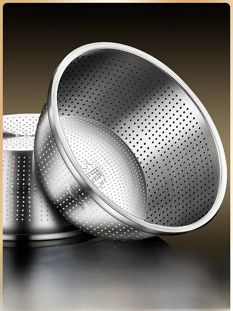 

Thiened Large Size 304 Stainl Steel Drain Basket Rice Waing Basin Fruit Water Filter Basket Drainage Pan Chinese Sle