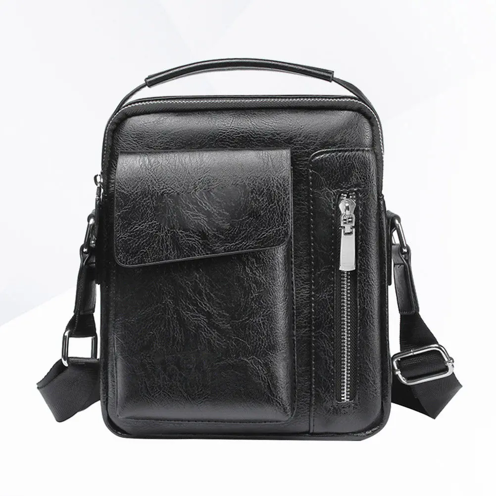 PU Messenger Bag Sturdy Structure Fine Craft Metal Accessories Comfortable Adjustable Strap for Business Casual Use