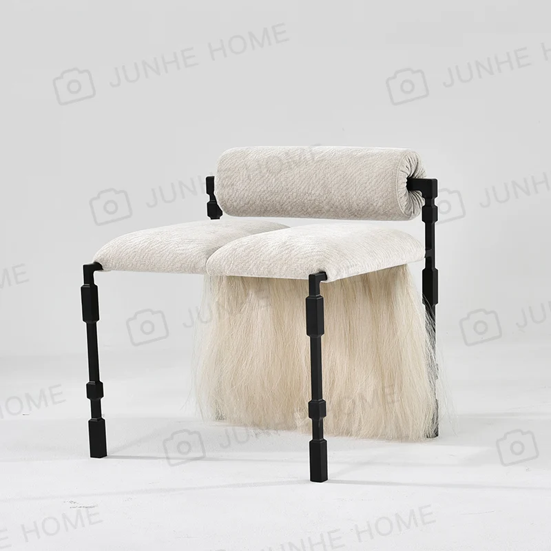 Designer creative horsehair tassel leisure chair, home living room coffee chair, furniture customization