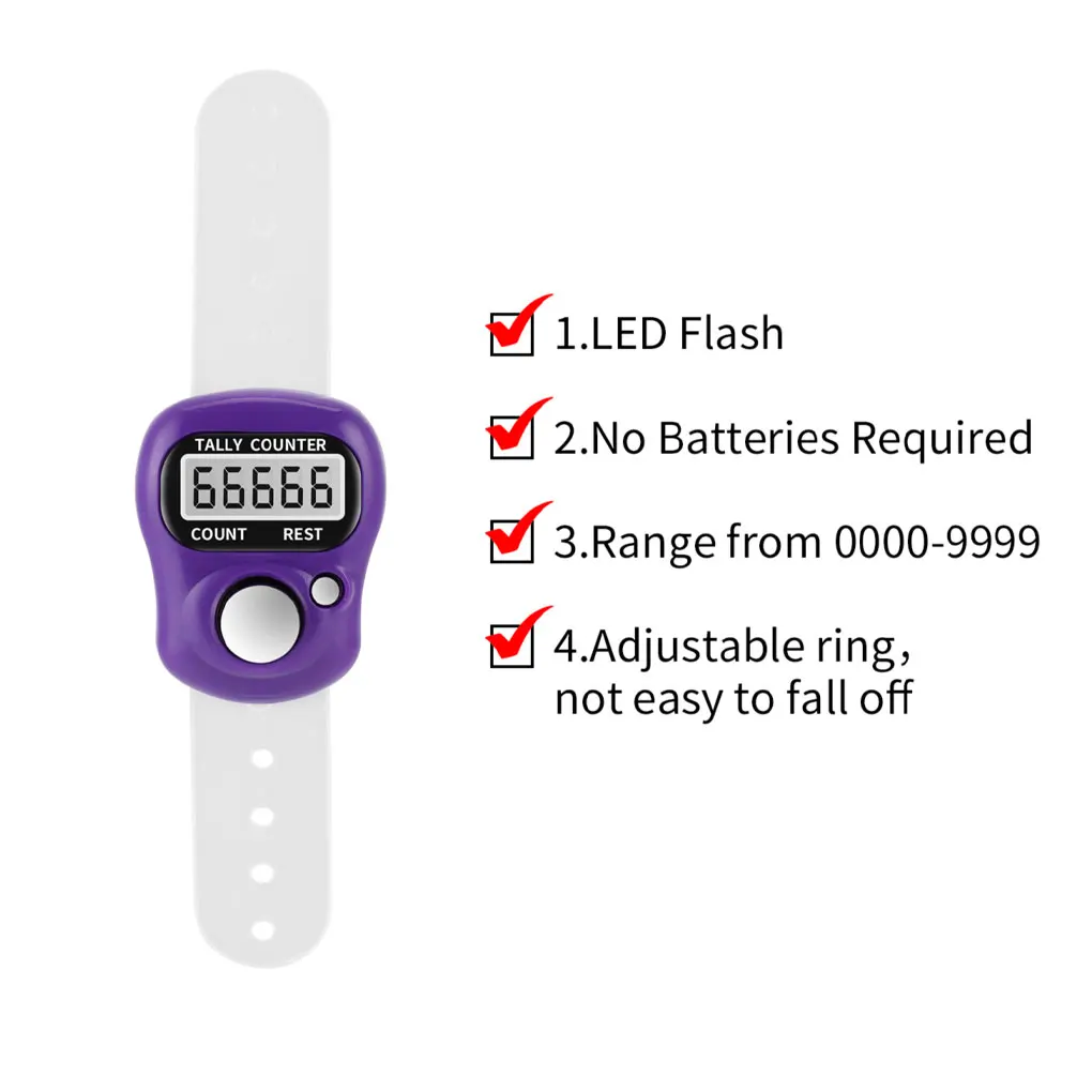 5-Digit Tally Counter Portable Knitting Row Crochets Handheld Clicker Resettable Reusable Number Tracker Household