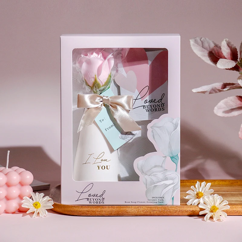 

Love Beyond Words New Arrival Porcelain Flower Vases Ceramic Decor Set Thoughtful Wedding Favors Valentine's Day Gifts for Women