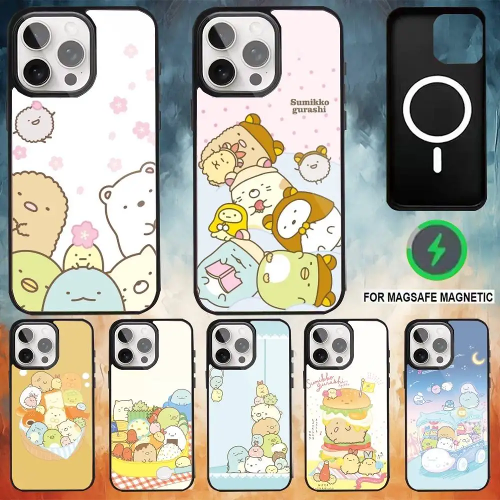 

S-Sumikko Anime G-Gurashi Phone Case For iPhone17,16,15,14,13,12,11 Plus,Pro Max Magnetic Magsafe Wireless Charging