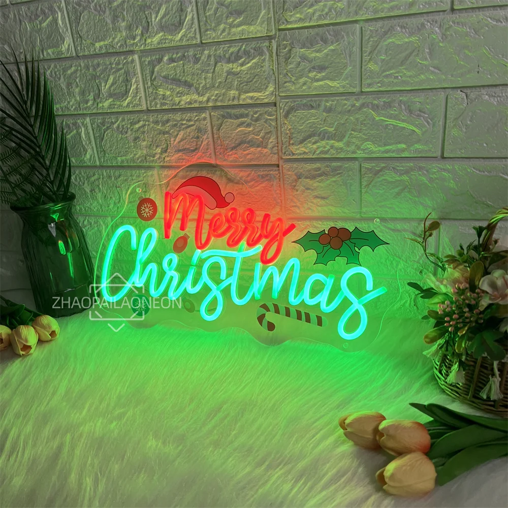 عيد ميلاد سعيد Led النيون تسجيل غرفة المنزل حفلة وحدة إضاءة LED جداريّة ديكور السنة الجديدة الديكور أضواء النيون عيد الميلاد تخصيص الهدايا #5