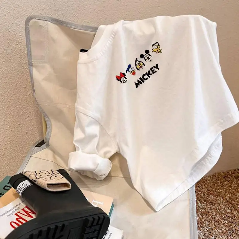 

Children's Long-Sleeve T-Shirt Cute Mickey Mouse Cartoon Print Simple and Versatile Style Perfect for Everyday Wear