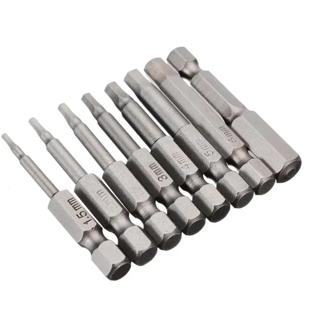 Imagem -05 - Allen Chave de Fenda Bit Grupo Hex Shank Bits Chave de Fenda Magnética para Ferramenta Elétrica H1.5 h2 H2.5 h3 h4 h5 Conexão Rápida Pcs