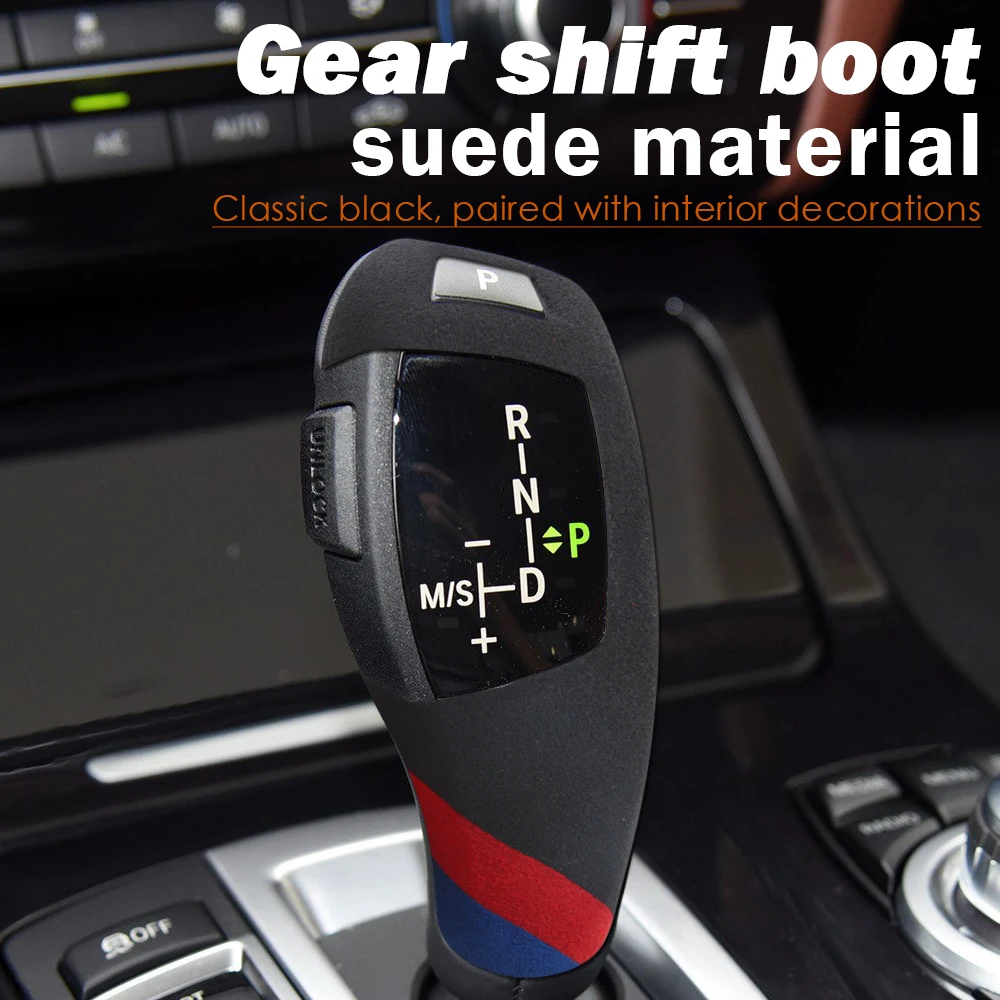 

Car Suede Leather Gear Shift Knob Cover Trim for BMW F20 F21 F22 F23 F30 F31 F34 F10 F18 F07 F15 F16 F25 F26 F12 F13 F32 F36