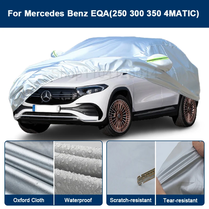 

Outdoor Full Car Cover For Benz EQA 250 300 350 4MATIC with Reflective Strips Waterproof Snowproof Dustproof UV Protection