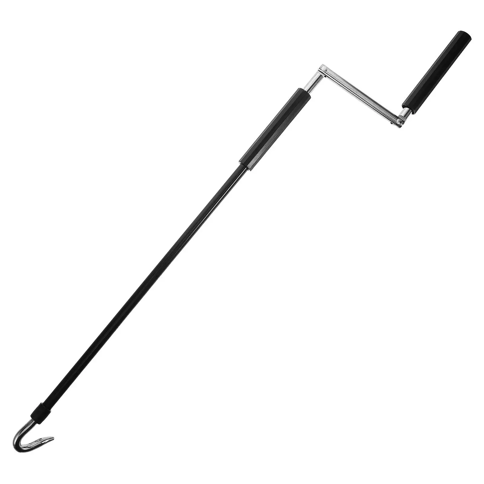 مظلة يدوية بمقبض كرنك للفناء عصا يدوية محمولة من البلاستيك الأسود #6