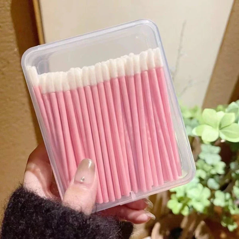50/100 個使い捨てリップブラシメイクアップツール中空リップワンドナイロンリップグロススティックアプリケーター口紅ワンドセット化粧品ツール
