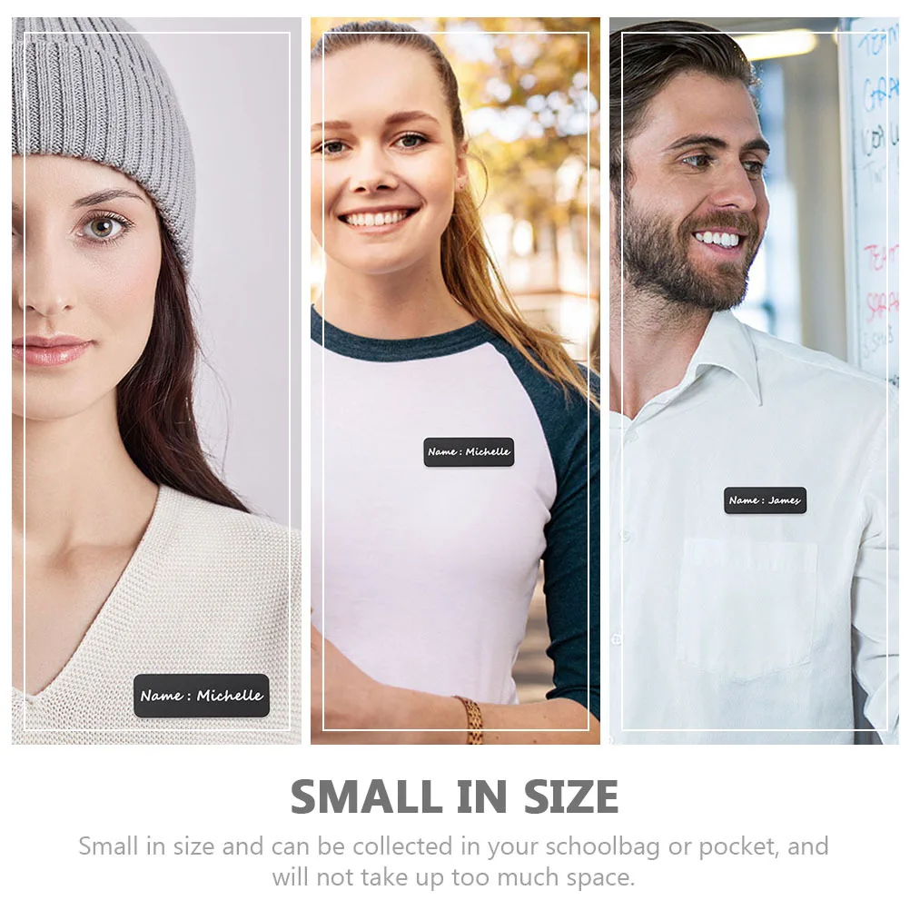 

2Pcs PVC Name Tag Blank Name Badges Small DIY Plastic Pins for Office School Student Worker Essentials Office Supply