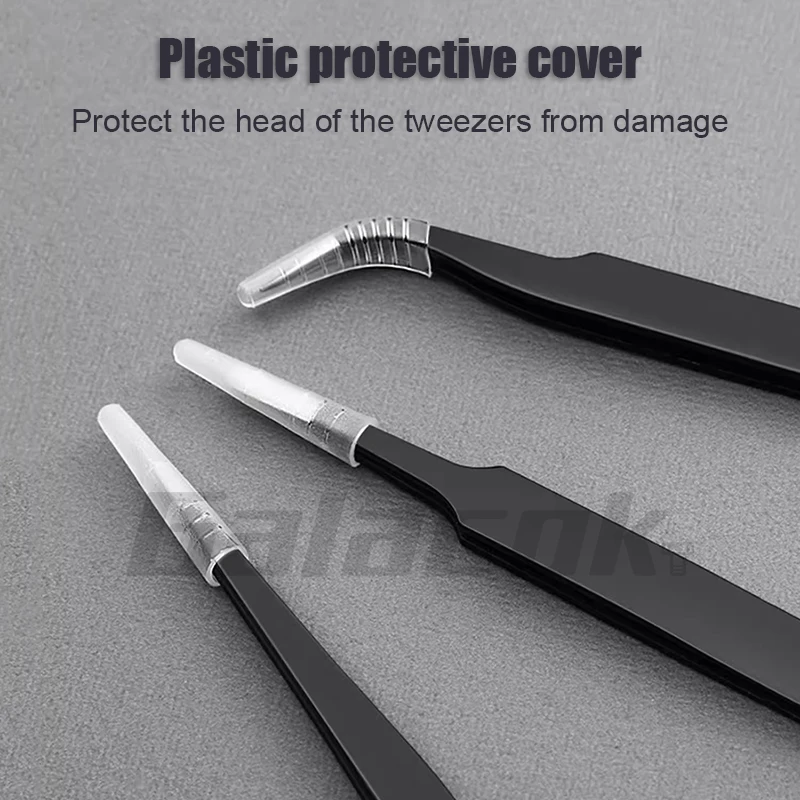 Antistatic Stainless Steel Tweezers 6 PCS Precision Maintenance Industrial Repair Curved Tool Home Work Model Making Hand Tools