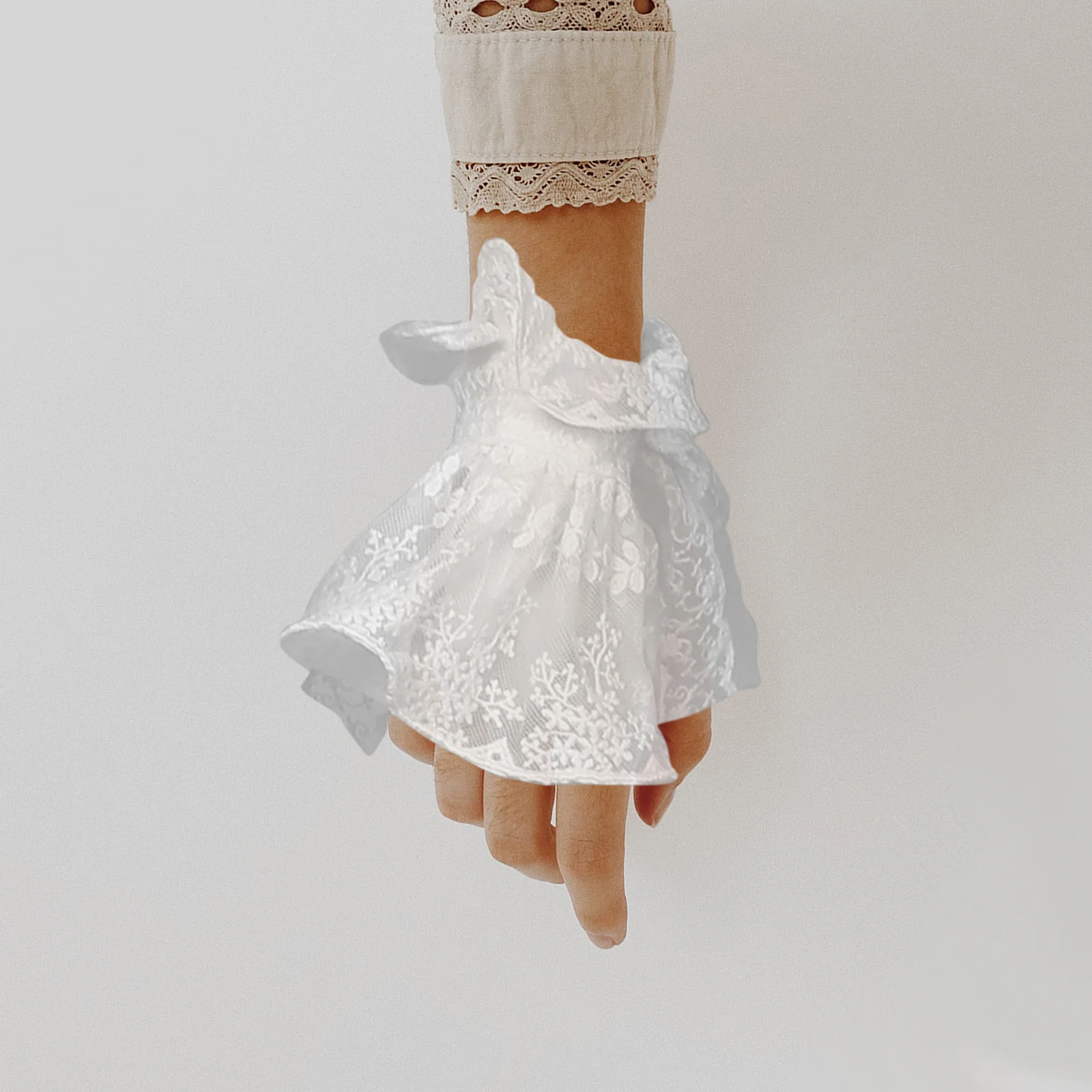 1 conjunto 1 conjunto colar falso dickey conjunto branco babados rendas colarinho punhos vintage destacável para mulheres lolita traje acessórios festa