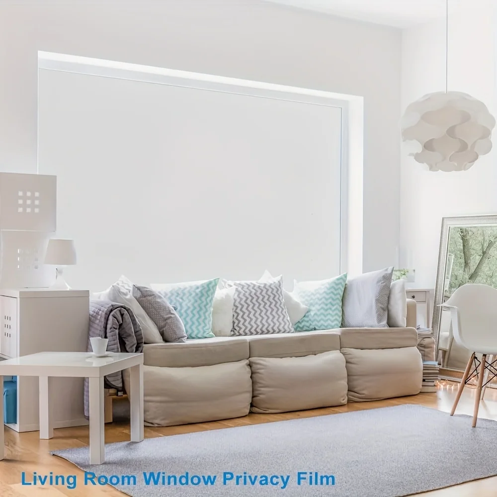 1 Sheet White Frosted Privacy Window Film Static Cling Removable No Glue for Home Office Bathroom Glass