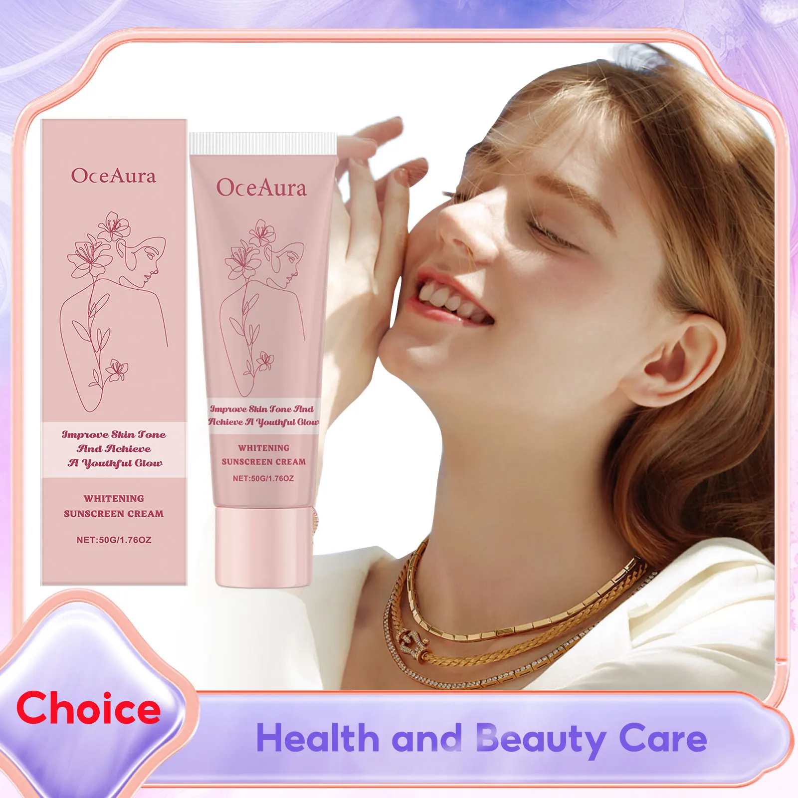 

Hyaluronic Acid Sunscreen UV Protection Face Body Moisturize Cream Water Resistant Sunblock Vitamin E Anti Sun Isolation Lotion