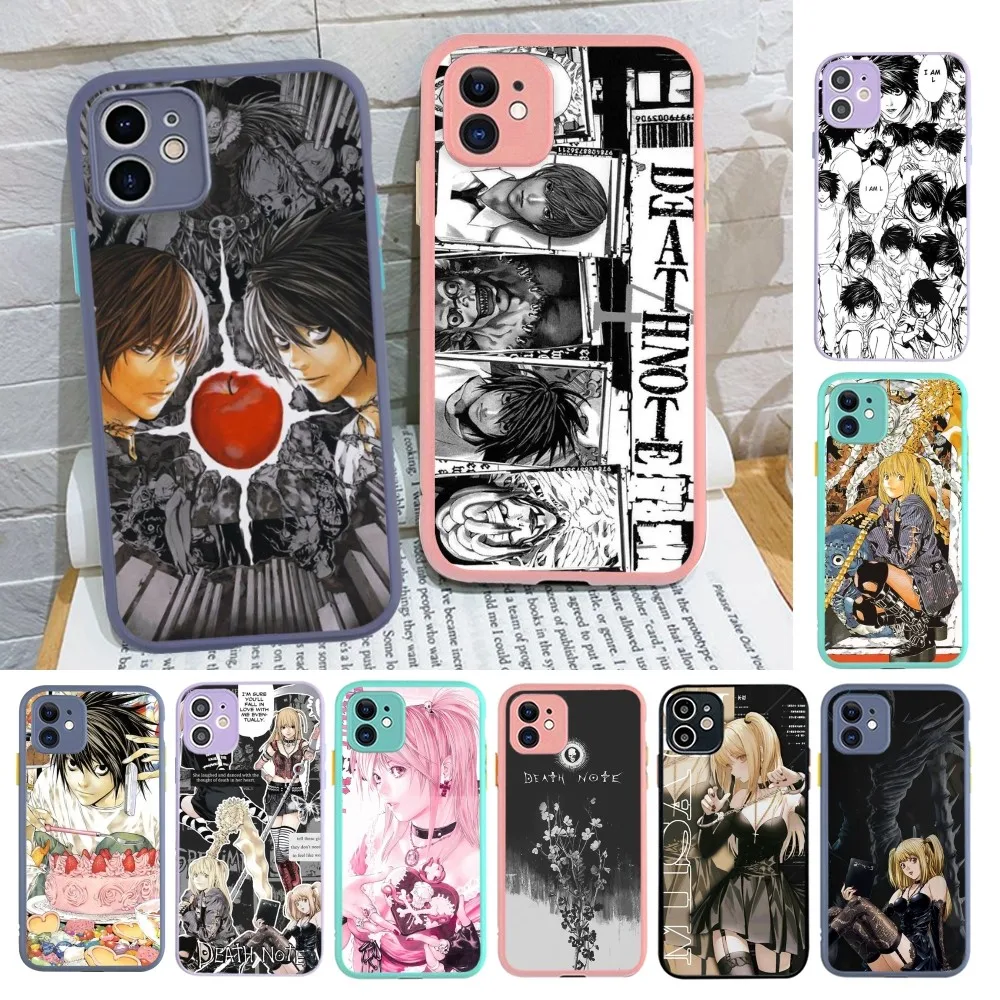 Death Note Yagami Light L Lawliet Phone Case for iPhone 14 11 12 13 Mini Pro Max 8 7 Plus X XR XS MAX Translucent Matte Cover