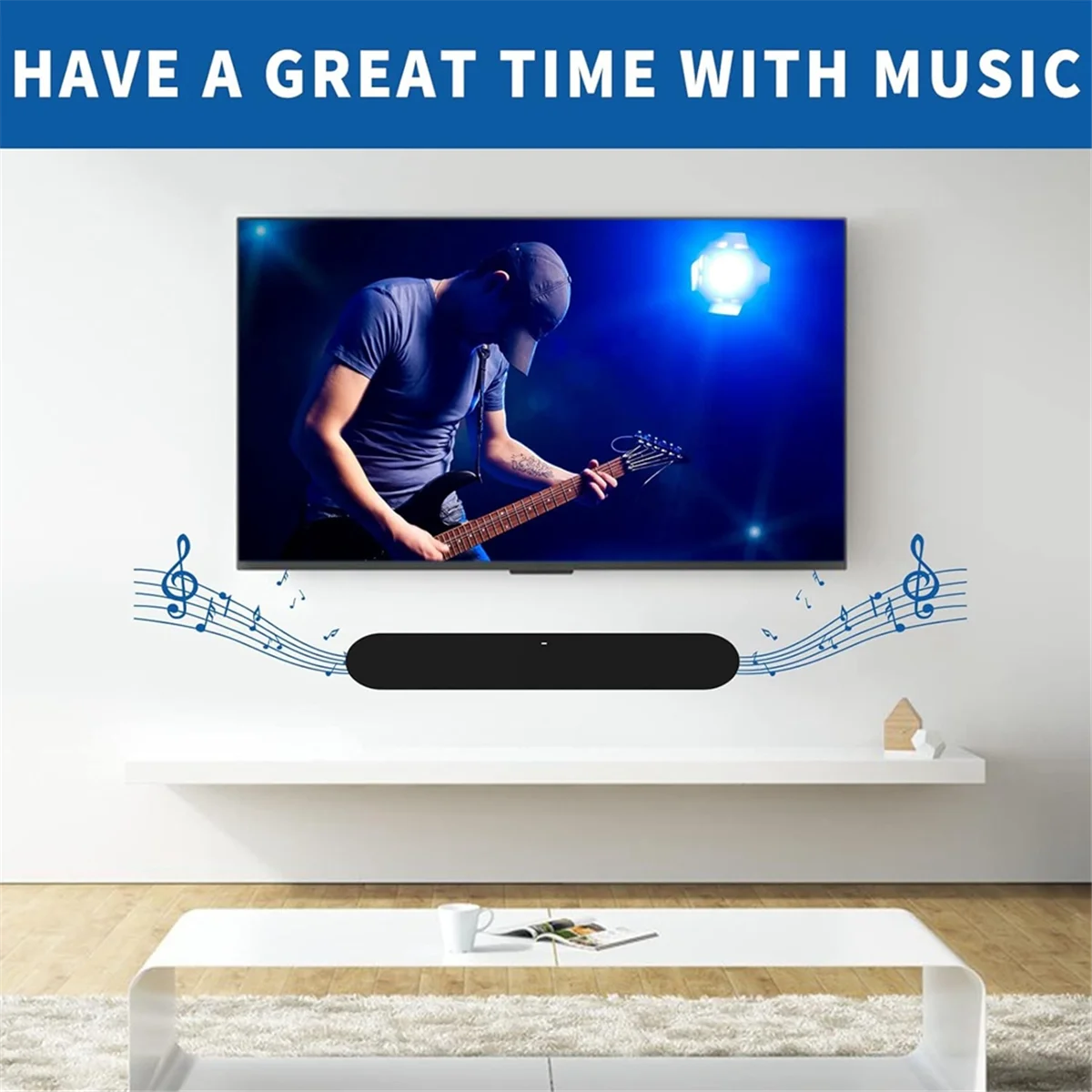 แท่นตั้งลำโพงขาแขวนติดผนังซาวด์บาร์แบบลอยน้ำที่ติดวงเล็บยึดติดผนังใต้โทรทัศน์