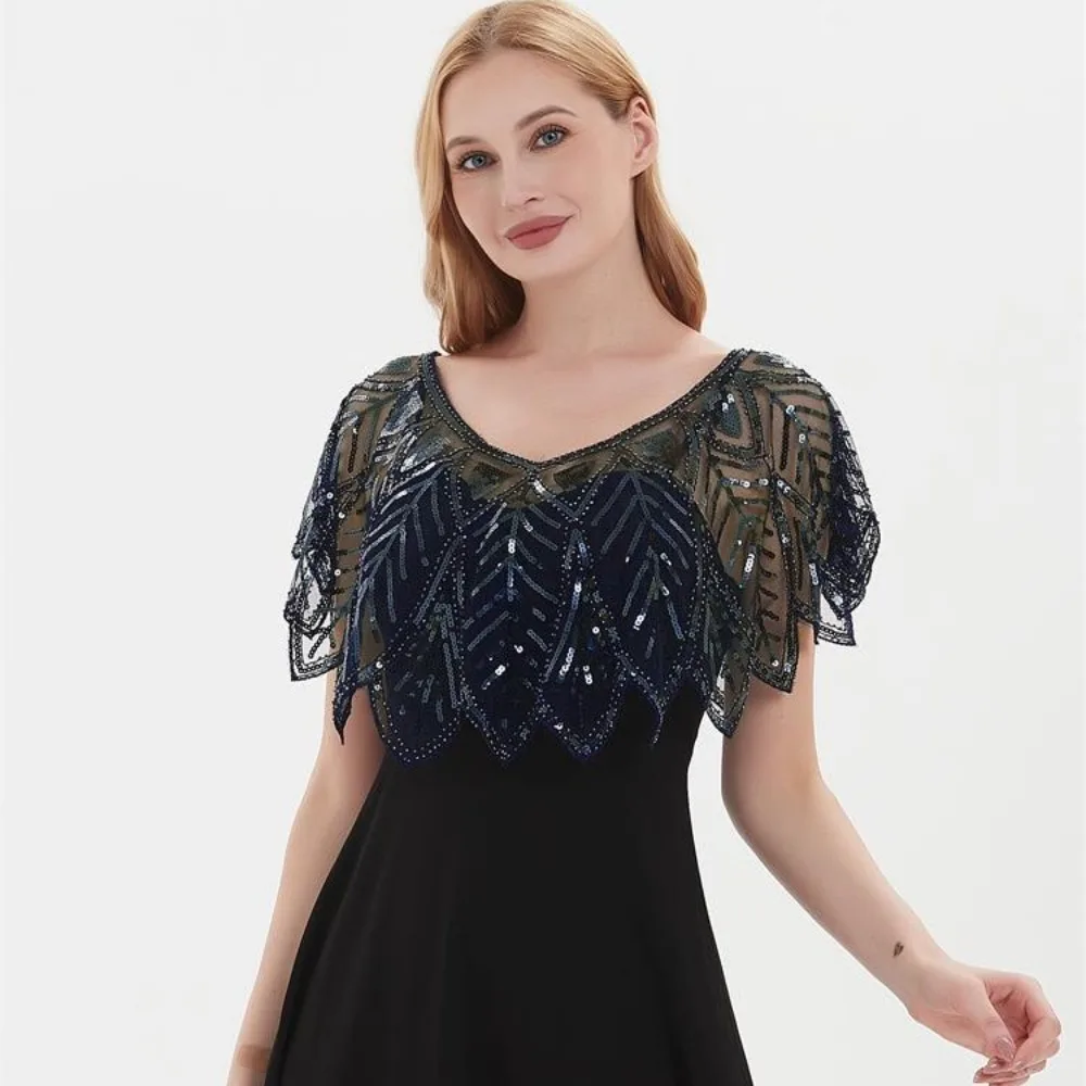 

Retro 1920s Women's Dinner Shawl Short Top Formal Dress Windproof Cape