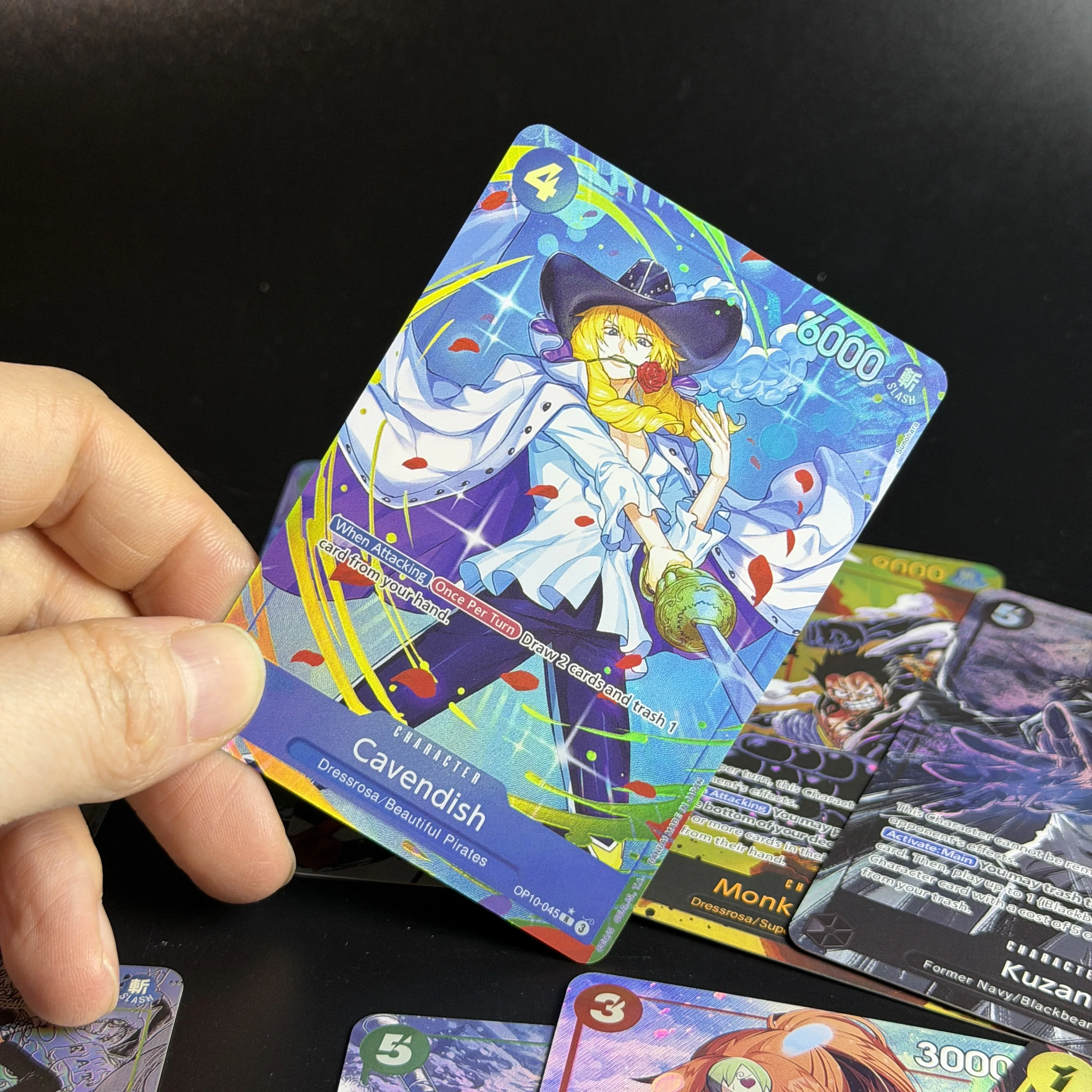 OPCG Royal Blood OP10 Alternate Art Holo Foi SEC Parallel Proxy Card 019 082 Anti-Bend/Pressure-Proof Sleeve Cavendish Kuzan