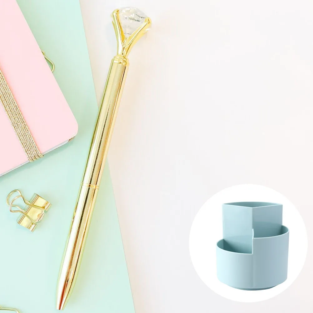 

3 Grids Rotating Pen Holder 360-Degree Rotatable Stationery Storage Box Desk Organizer Pencil Pot Desktop Container