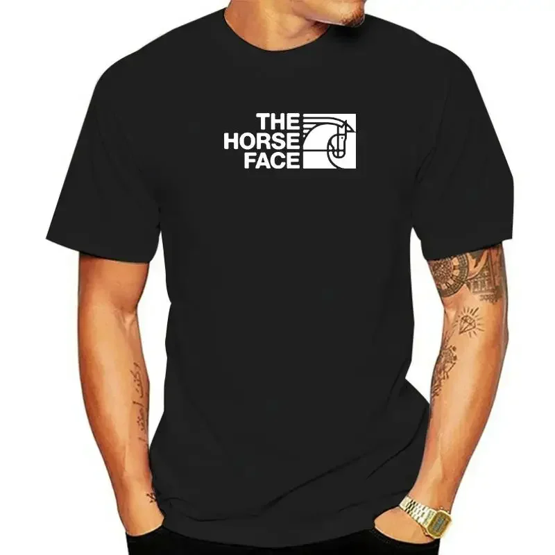 Hip Hop Tees Tops The Horse Face T Shirts Men Casual New Fashion New Summer Short Sleeve Funny Riding Horse T Shirt