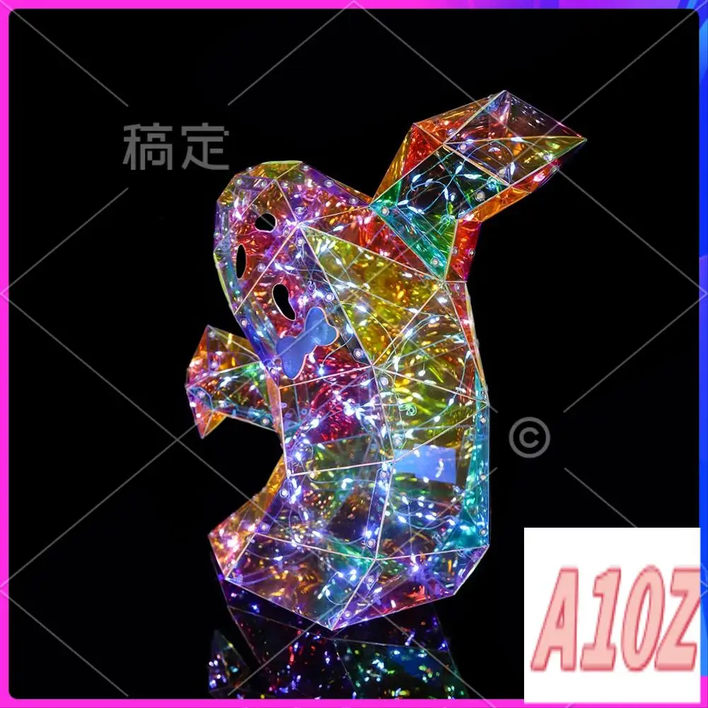 

0Z-Prism Rainbow Ghost Halloween Ghost Decoration Prism Iridescent Ghost Lamp Halloween Luminous Ghost Decoration