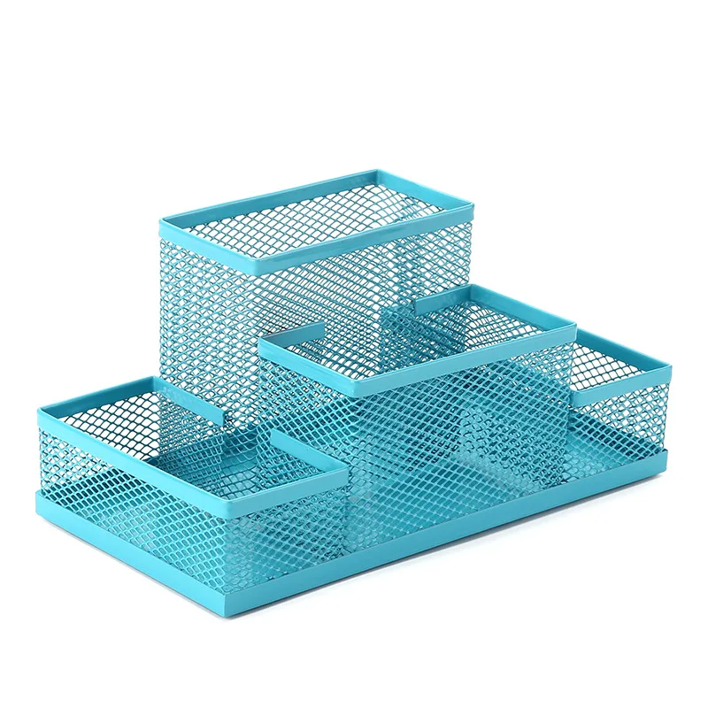 Desktop office supplies Multi-functional pen holder Wire mesh creative combination Stationery pen holder Medium high combination