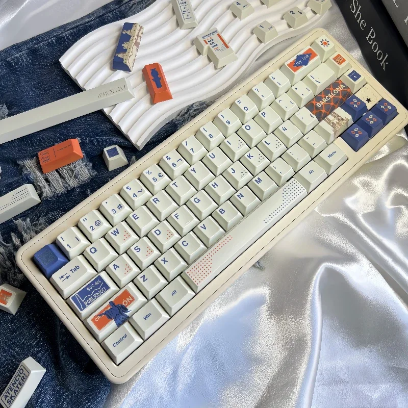 Barcelona Keycap Spanish Theme Keycaps Complete Set Cherry Profile Five Sided Sublimation Mechanical Keyboard Custom Keycap