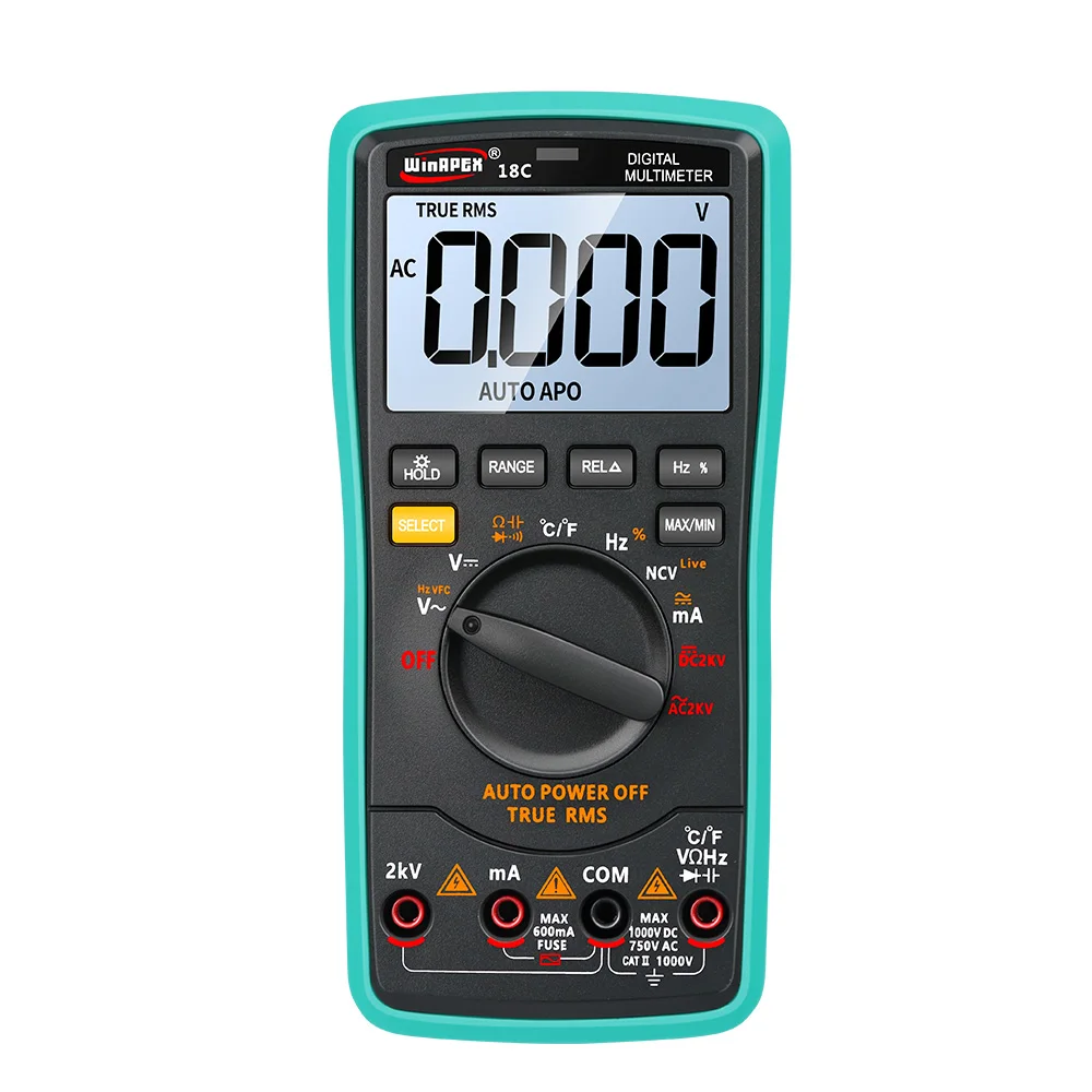 Digital Multimeter Professional Voltmeter 2000V High Voltage Meter Current Capacitance Resistance Frequency Tester With Backligh