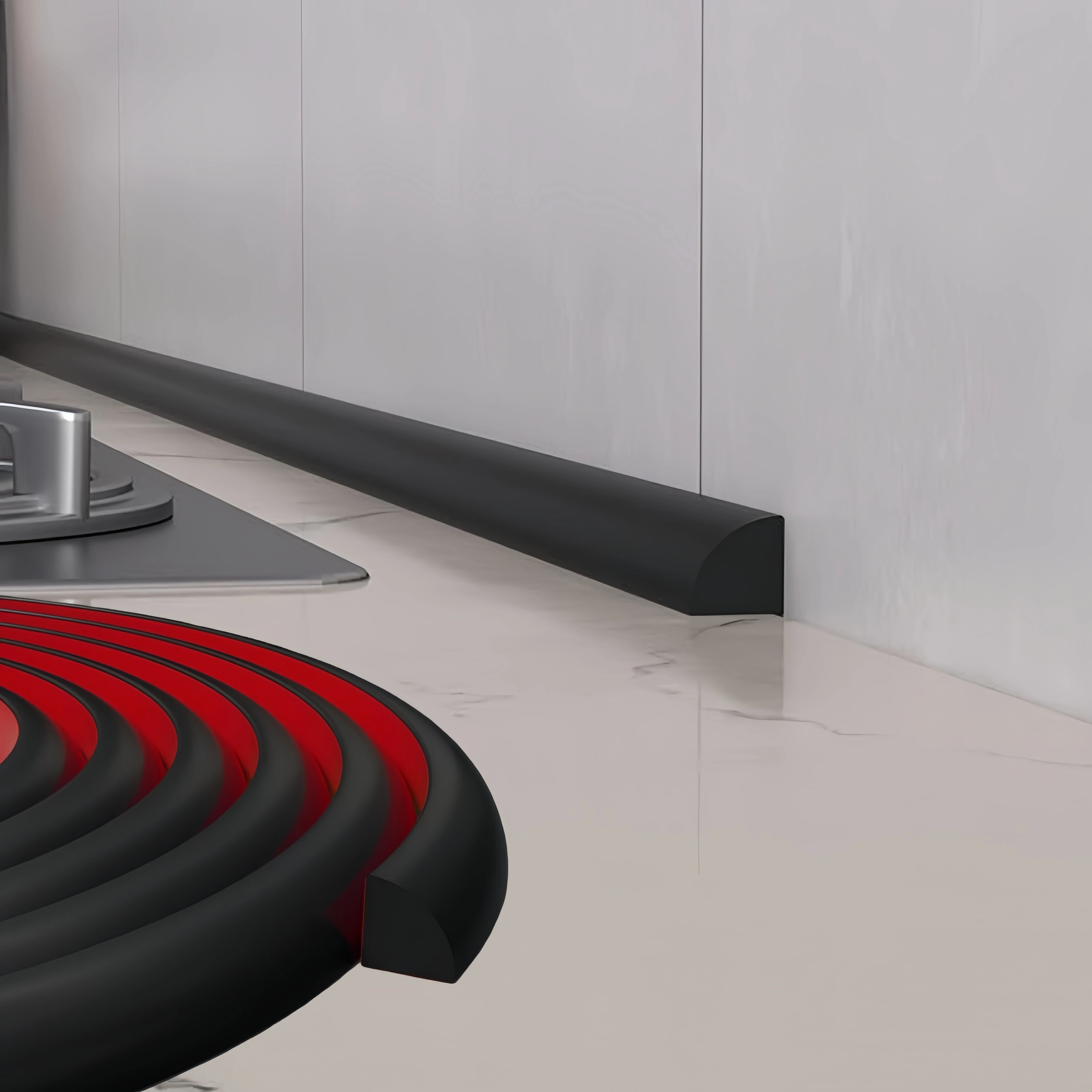 1pc 1m/2m/3meters/6m Flexible Peel and Stick Rubber Quarter Round Trim Self-AdhesiveWall Floor Corner Staircase Cabinet Edge