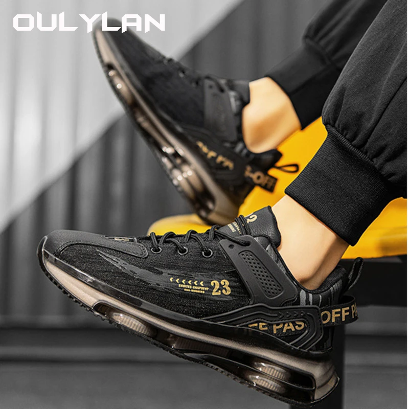 Fashion Air Cushioned Trendy Student Running Shoes Spring Summer Men's Shoes Sports Men Sneakers Casual High Top Round Toe Shoes