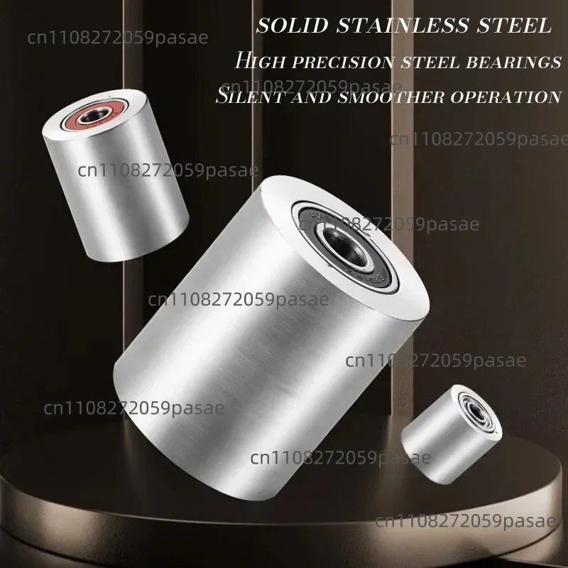 4Pcs 201 Stainless Steel Bearing Flat Roller Guide Fixed Pulley Load-Bearing Mobile Support Mechanical Equipment
