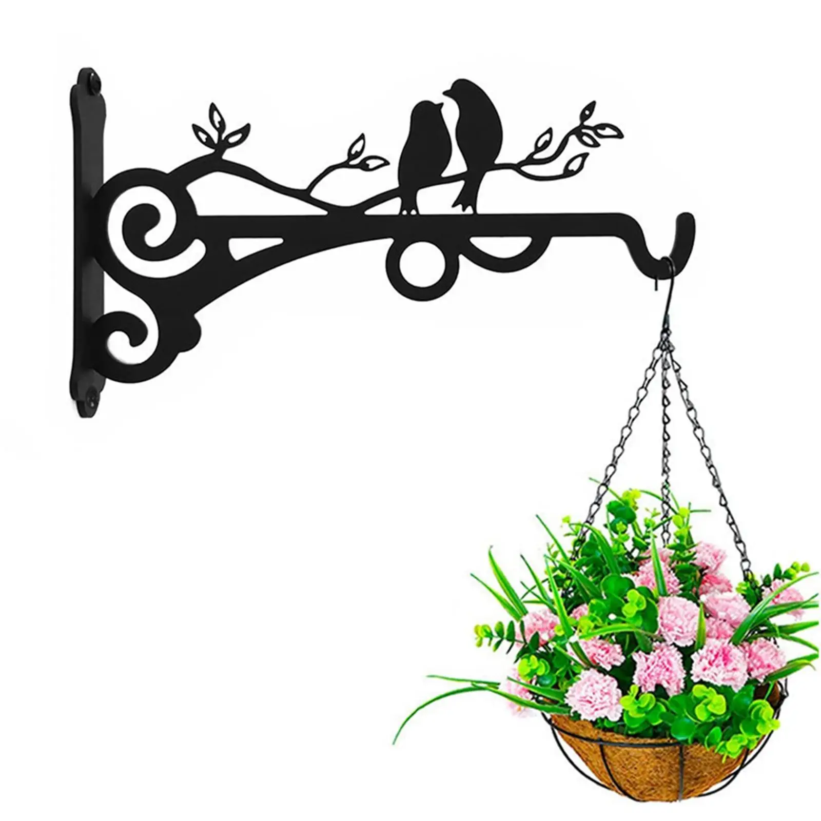 Heavy Duty Planter Hangers Strong Bearing Iron Decorative Hanging Planter Brackets for Balcony Fence Feeders Garden Wind Chimes