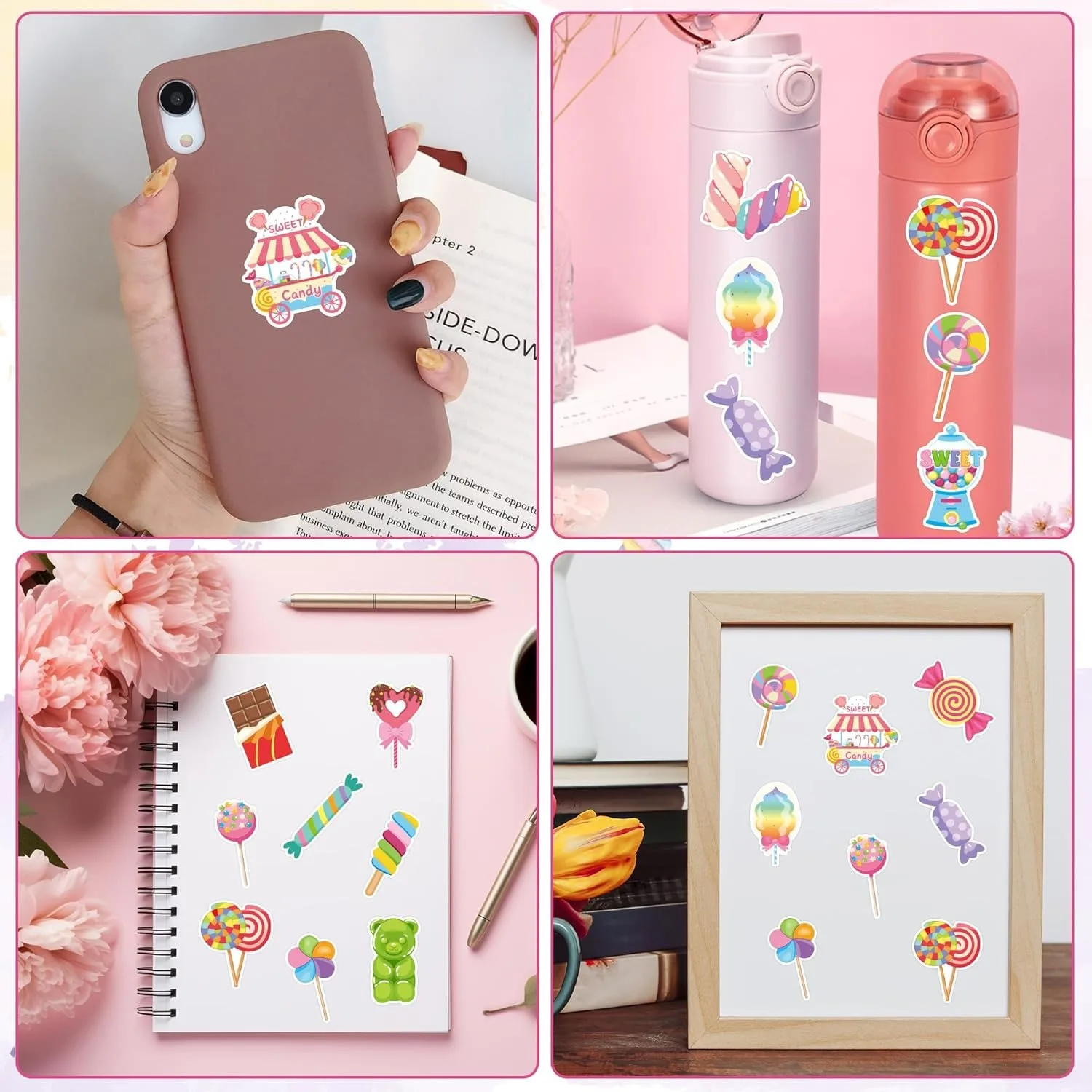 500 Stück Süßigkeiten-Party-Aufkleberrolle – niedliche Dessert-Aufkleber für Geschenke, Laptop, Flasche, Scrapbooking, Gepäck, Computer, Umschlag, Dekoration für Kinder – Detail 5