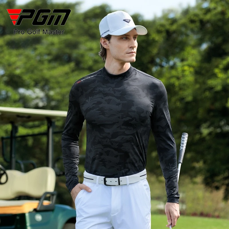 

Мужская рубашка PGM Golf с длинными рукавами, весенне-летняя базовая рубашка, высокоэластичная дышащая сетчатая одежда, топ YF869
