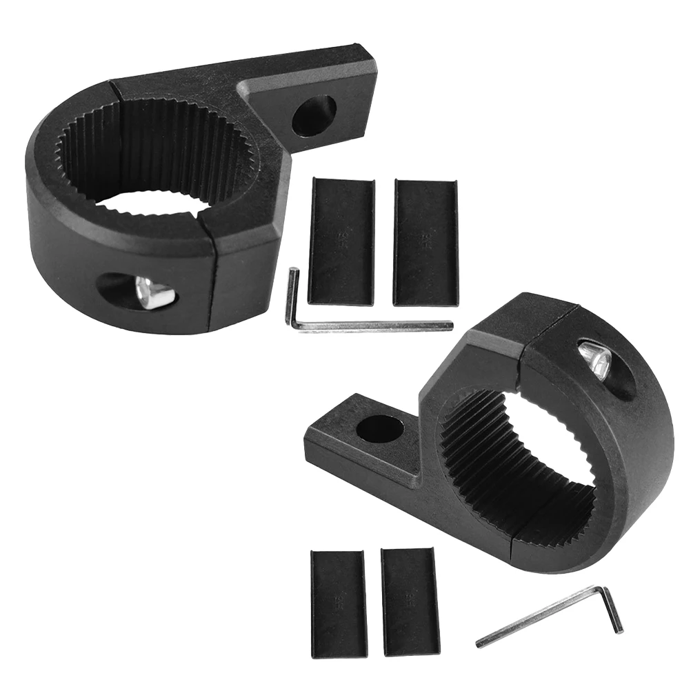 

2Pcs Motorcycle Light Bracket Black Handlebar Hook Clamp Spotlight Tube Clamps Durable Install Sturdy Safe Night Riding