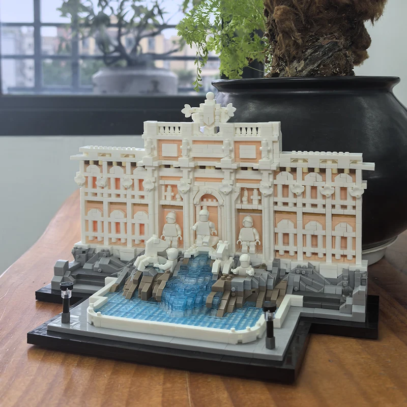 Creative Trevi Fountain Building Blocks Model World Famous City Street View Architecture Assembly Bricks Toys Gift For Kid Adult